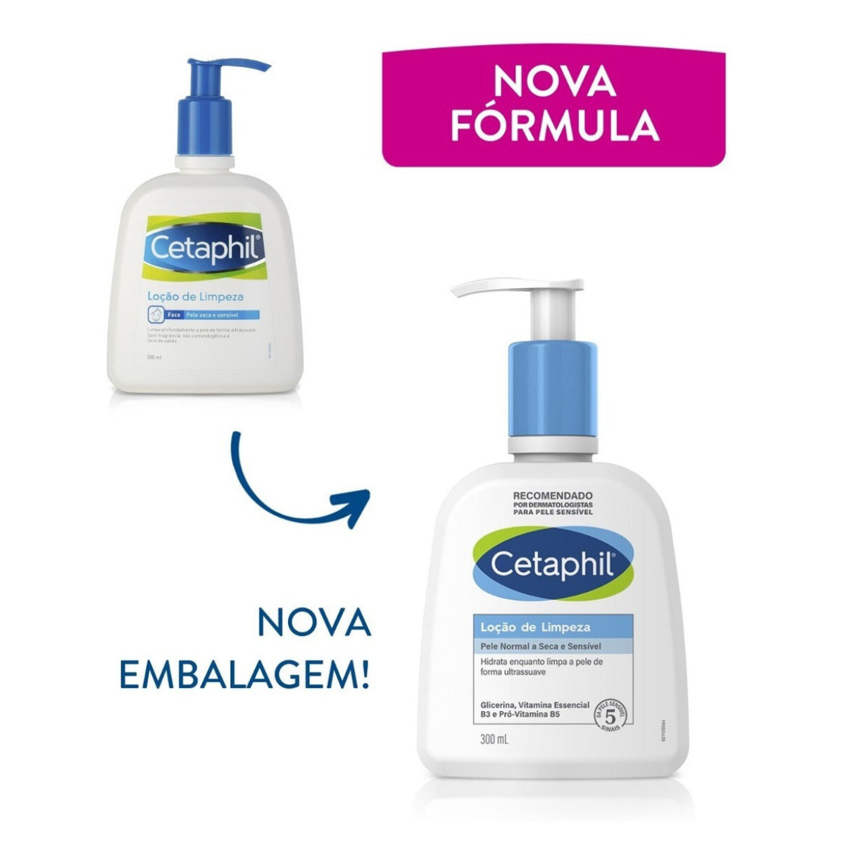 Loção De Limpeza Facial Pele Normal a Seca e Sensível 300ml